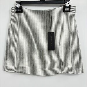 Gianni Bini Striped Linen Blend Mini Skirt Lined Size 8 NWT